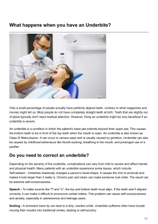what happens when you have an underbite