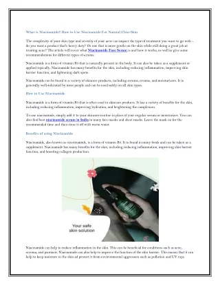 what is niacinamide how to use niacinamide