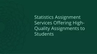 Statistics Assignment Services Offering High-Quality Assignments to Students