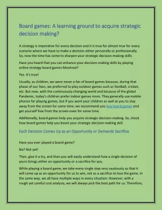 board games a learning ground to acquire