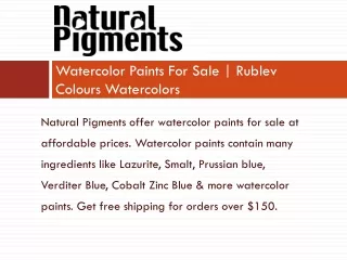 Watercolor Paints For Sale | Rublev Colours Watercolors