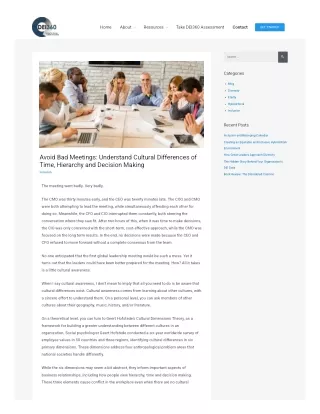 Avoid Bad Meetings Understand Cultural Differences of Time, Hierarchy and Decision Making