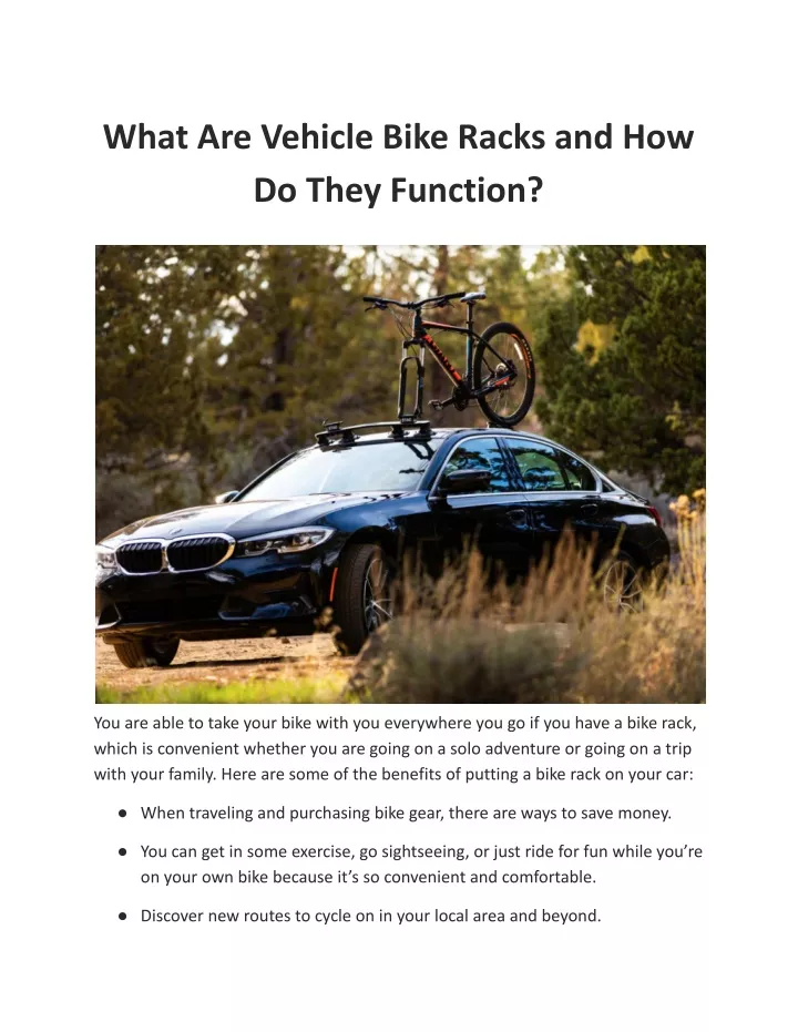 what are vehicle bike racks and how do they