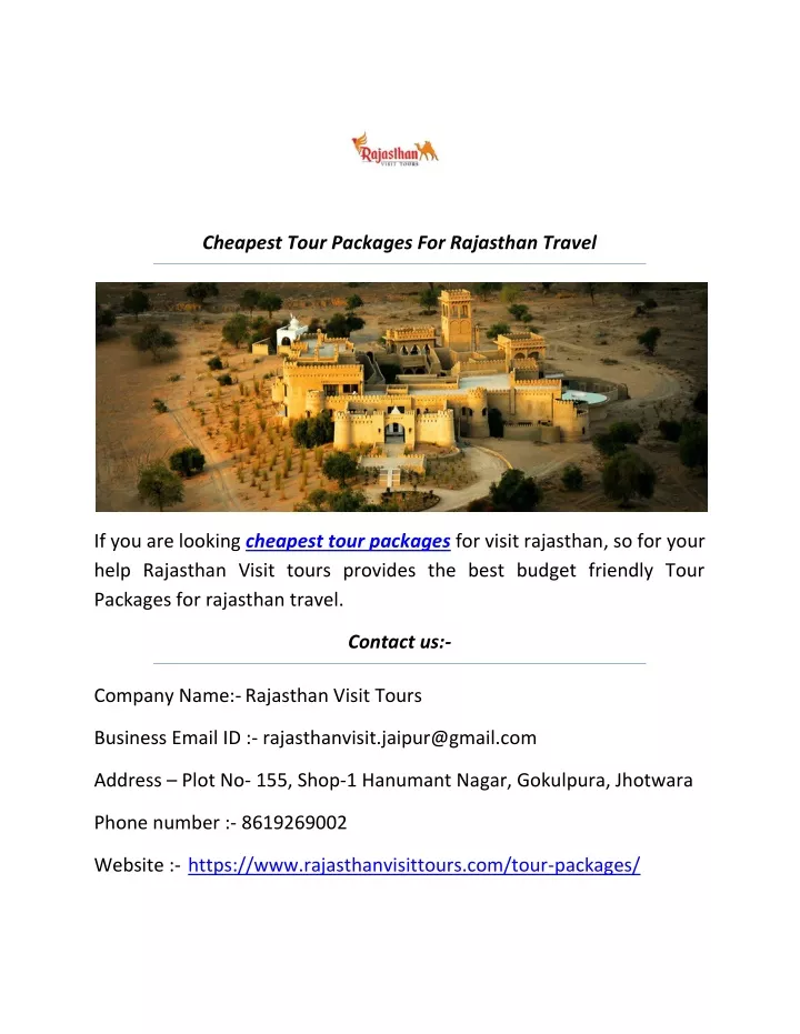 cheapest tour packages from india