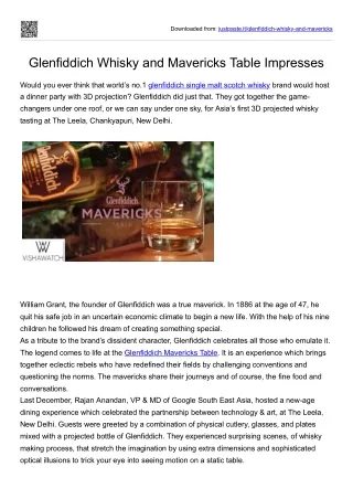 Glenfiddich Whisky and Mavericks Table Impresses
