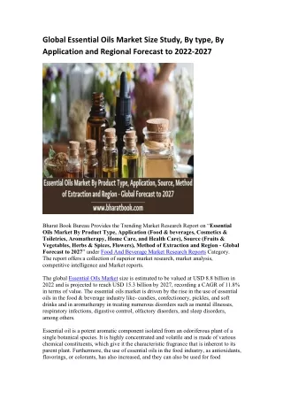 global essential oils market size study by type