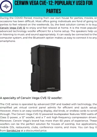 cerwin vega cve 12 popularly used for cerwin vega