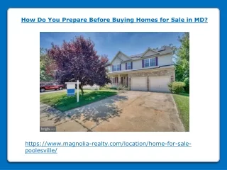 How Do You Prepare Before Buying Homes for Sale in MD