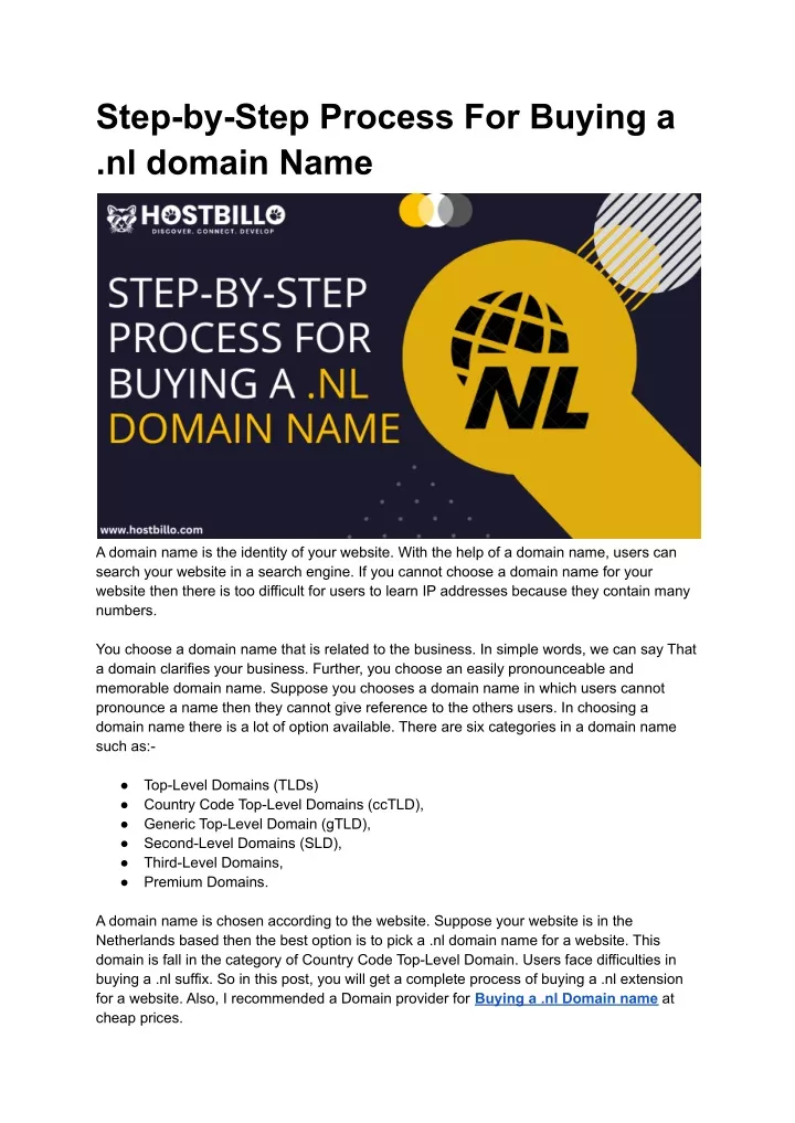 step by step process for buying a nl domain name