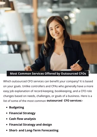 most common services offered by outsourced cfos