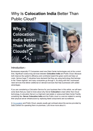 why is colocation india better than public cloud