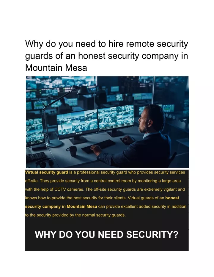 why do you need to hire remote security guards