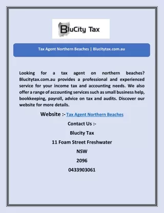 Tax Agent Northern Beaches | Blucitytax.com.au