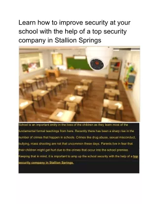 learn how to improve security at your school with