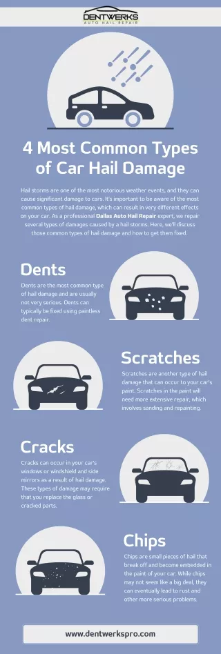 4 most common types of car hail damage hail