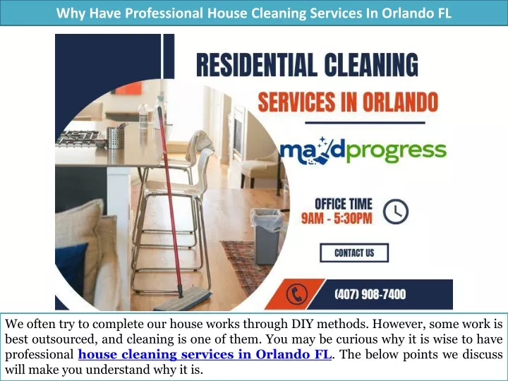 why have professional house cleaning services in orlando fl