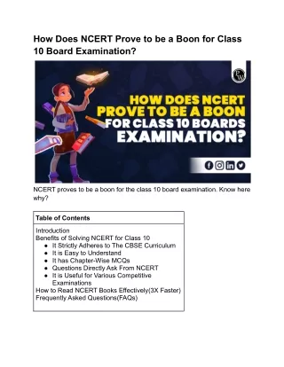 how does ncert prove to be a boon for class