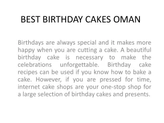 BEST BIRTHDAY CAKES OMAN