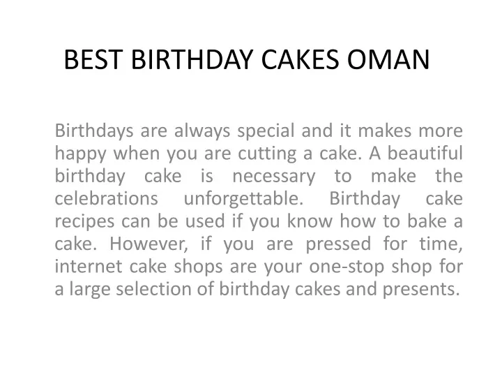 best birthday cakes oman