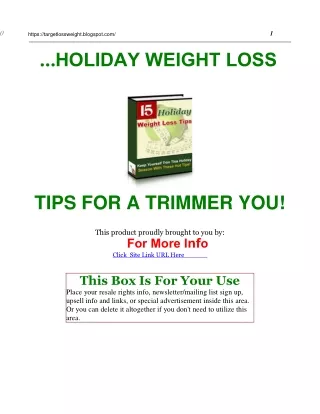 Holiday Weight Loss Tips