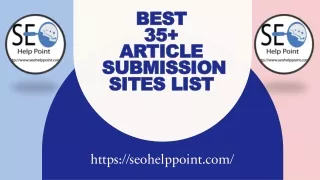 Best 35  Article Submission Sites List
