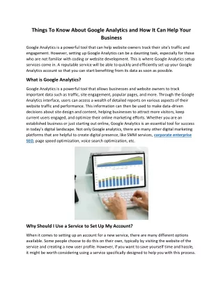 Things To Know About Google Analytics and How It Can Help Your Business