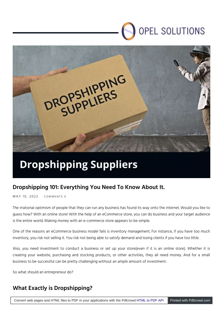 dropshipping 101 everything you need to know