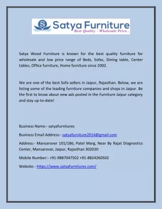 satya wood furniture is known for the best