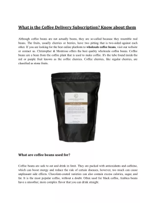 What is the Coffee Delivery Subscription_ Know about them.docx