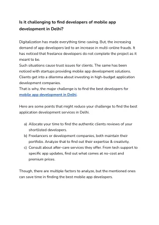 is it challenging to find developers of mobile