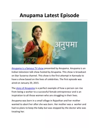 Anupama Latest episode