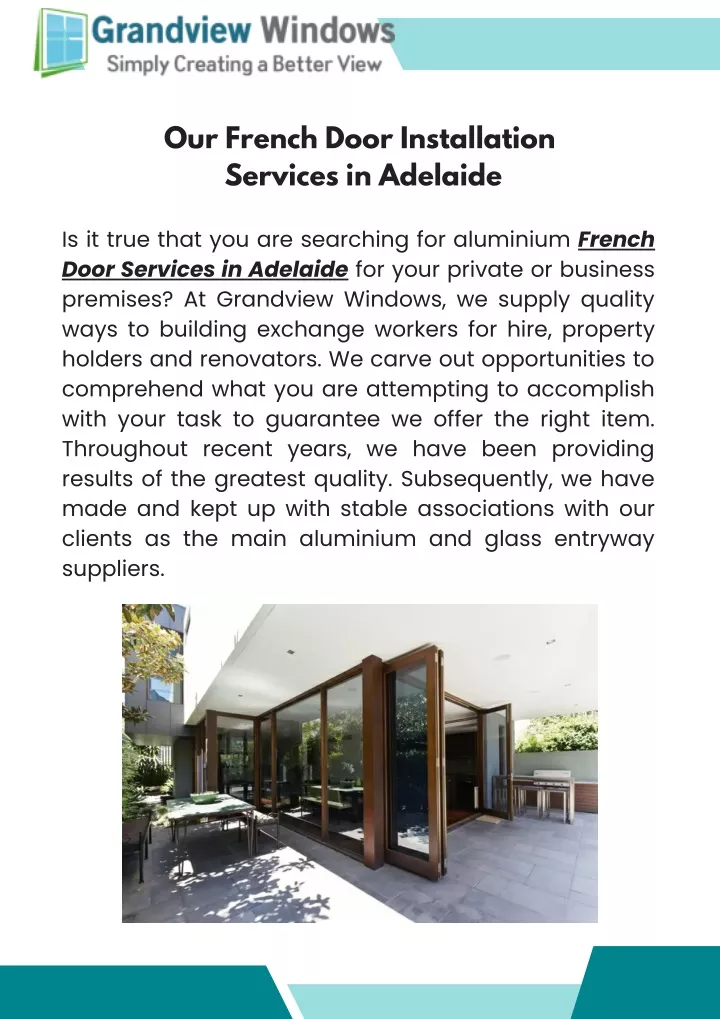 our french door installation services in adelaide