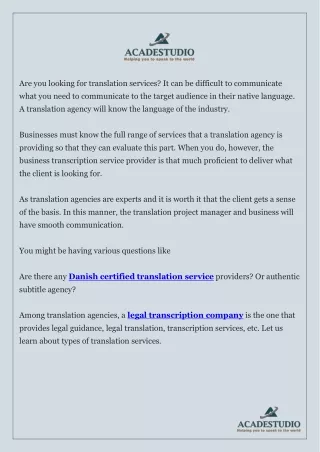 are you looking for translation services