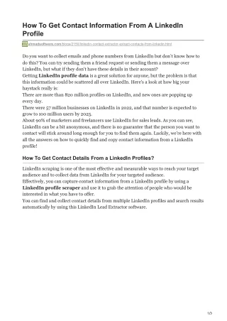how to get contact information from a linkedin