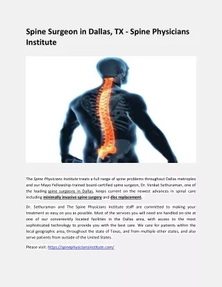 spine surgeon in dallas tx spine physicians