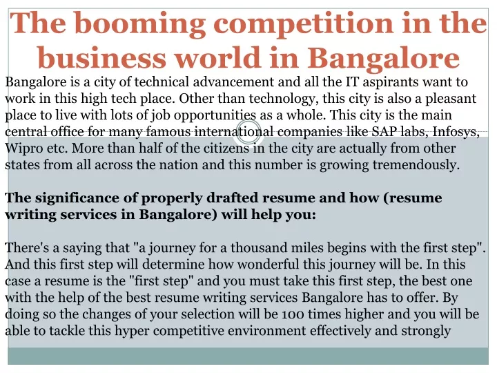 the booming competition in the business world