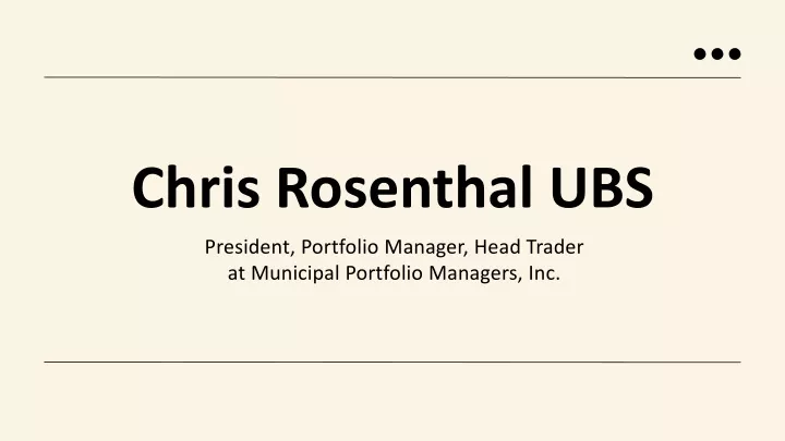 chris rosenthal ubs