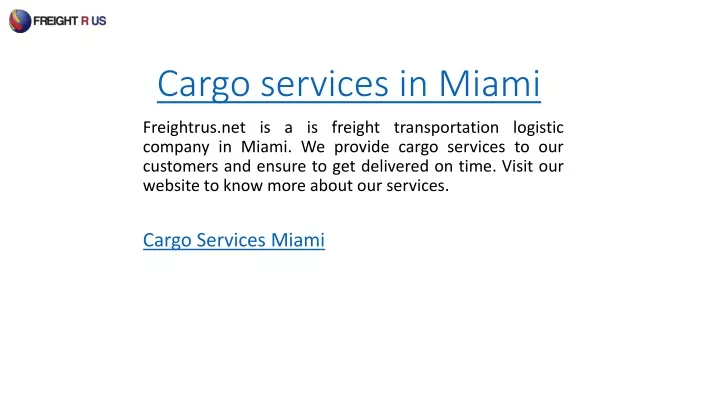 cargo services in miami