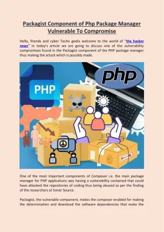 Packagist Component of Php Package Manager Vulnerable To Compromise