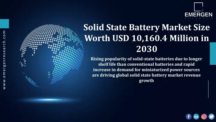 solid state battery market size worth