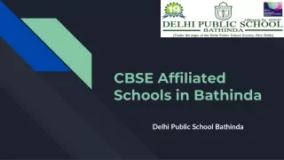 CBSE Affiliated Schools in Bathinda