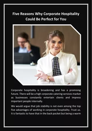 Five Reasons Why Corporate Hospitality Could Be Perfect for You