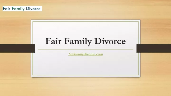 fair family divorce