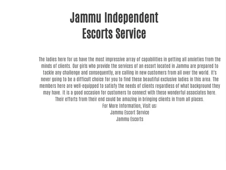jammu independent escorts service