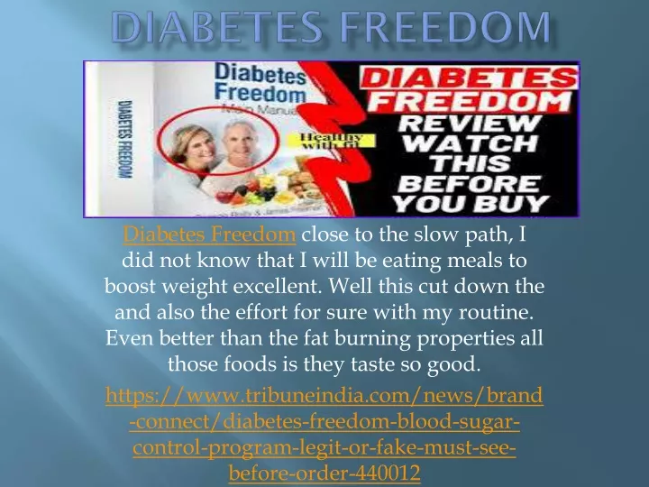 diabetes freedom close to the slow path