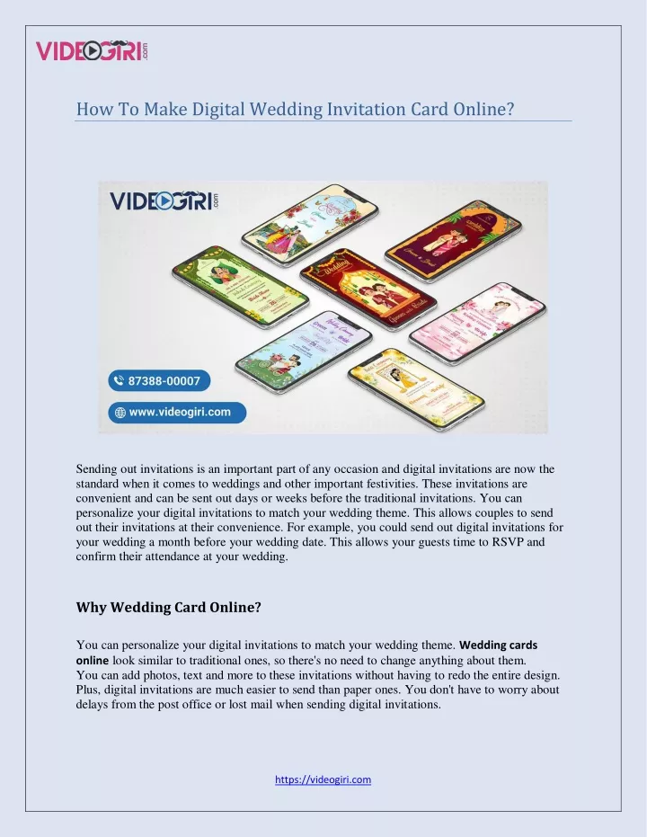 how to make digital wedding invitation card online