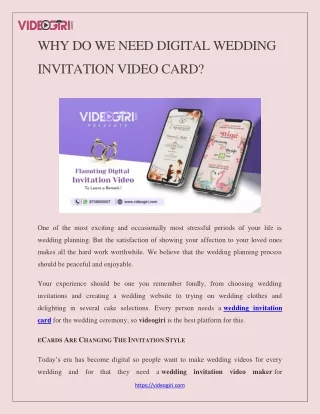 digital wedding invitation video card