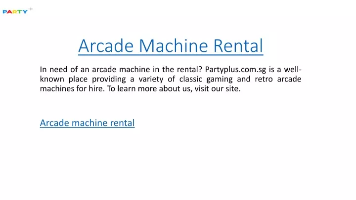 arcade machine rental