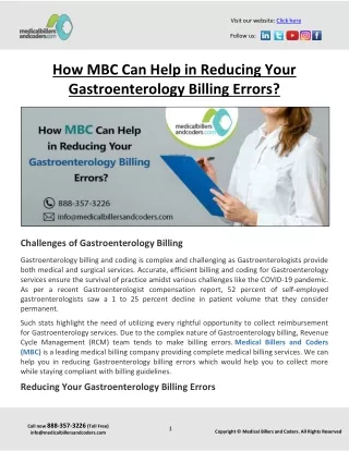 How MBC Can Help in Reducing Your Gastroenterology Billing Errors?