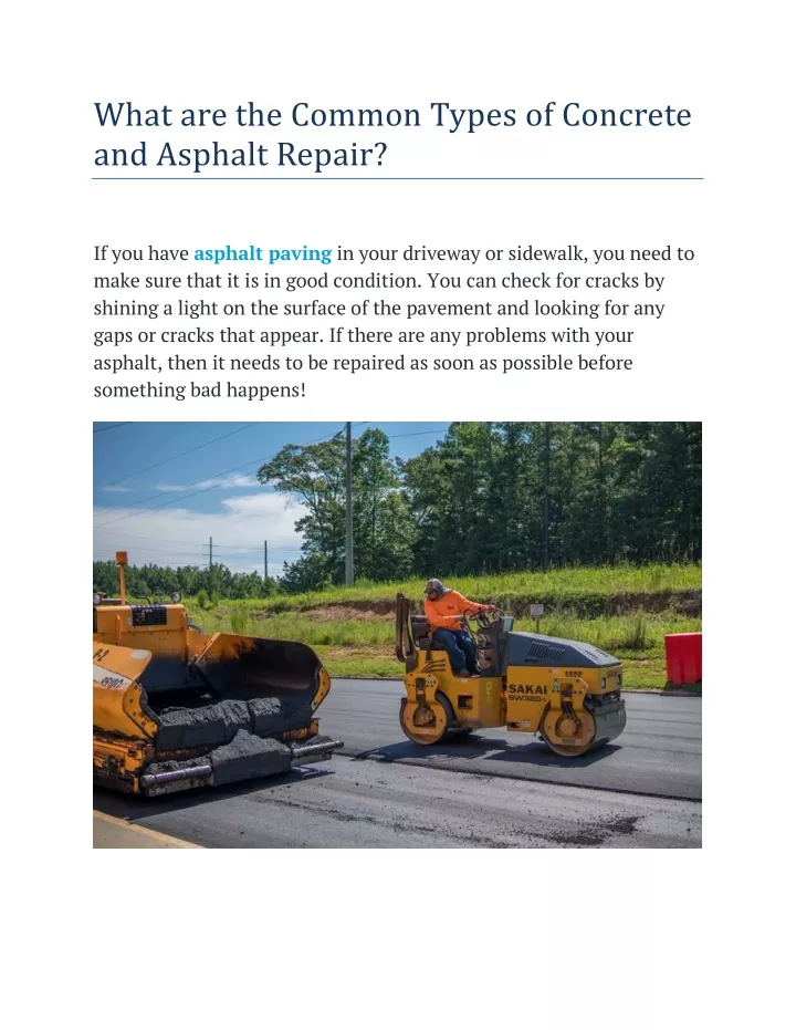 what are the common types of concrete and asphalt